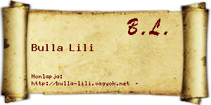 Bulla Lili névjegykártya