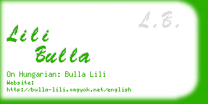 lili bulla business card
